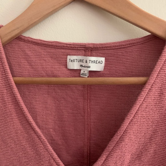 Madewell • button front tie tank top small mauve - Picture 2 of 6